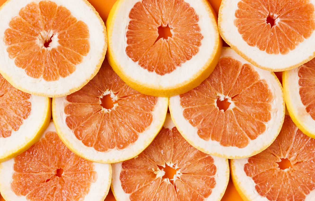 Photo wallpaper background, slices, grapefruit, fruit, orange, grapefruit, slice