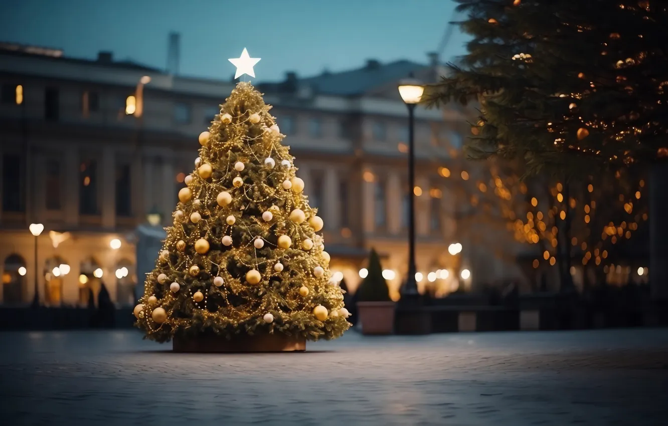 Photo wallpaper tree, new year, Christmas, Christmas, tree