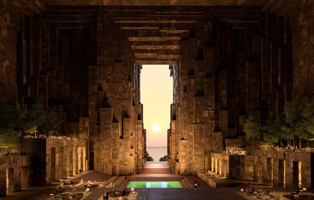 Photo wallpaper Saudi Arabia, neom, architecture workshop, utamo