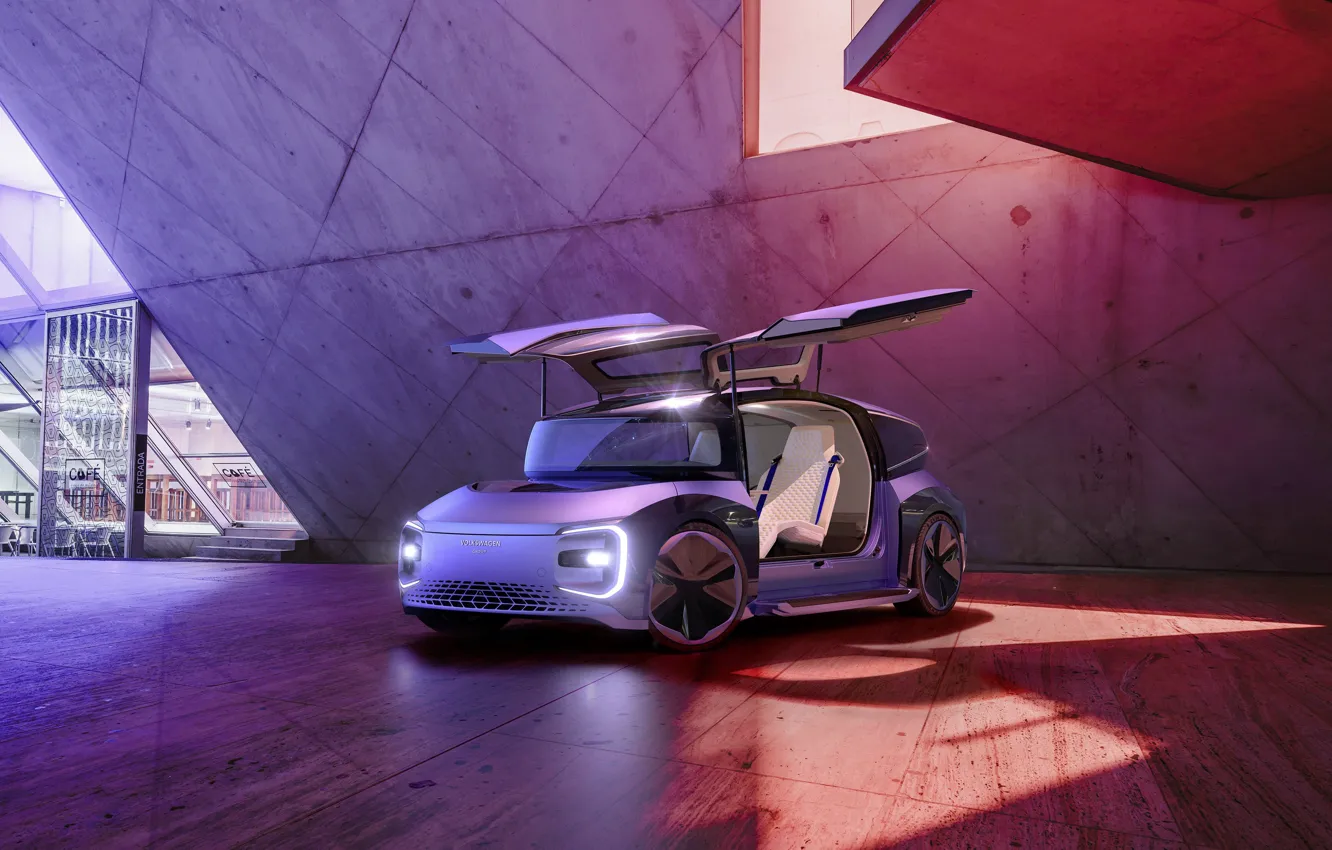 Photo wallpaper Concept, Volkswagen, Door, 2022, Volkswagen Gen.Travel, Truly autonomous future