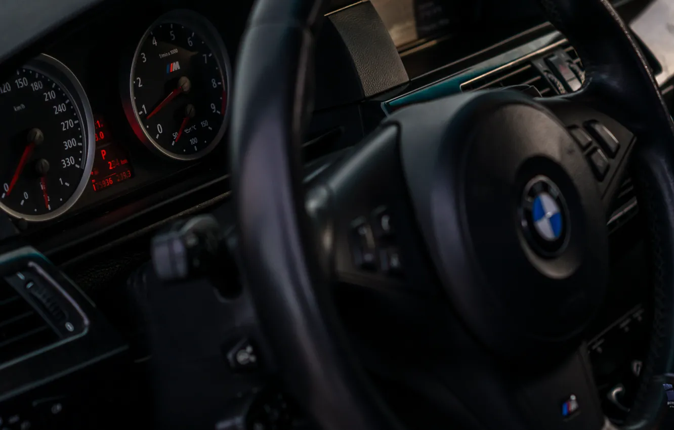 Photo wallpaper car, BMW, Sony, style, night, Moscow, low, E60