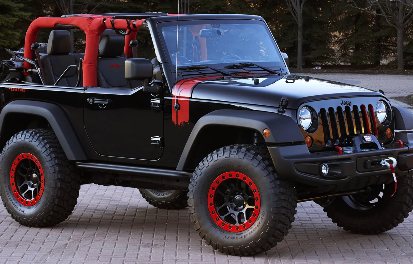 Photo wallpaper SUV, Wrangler, Jeep, Level Red