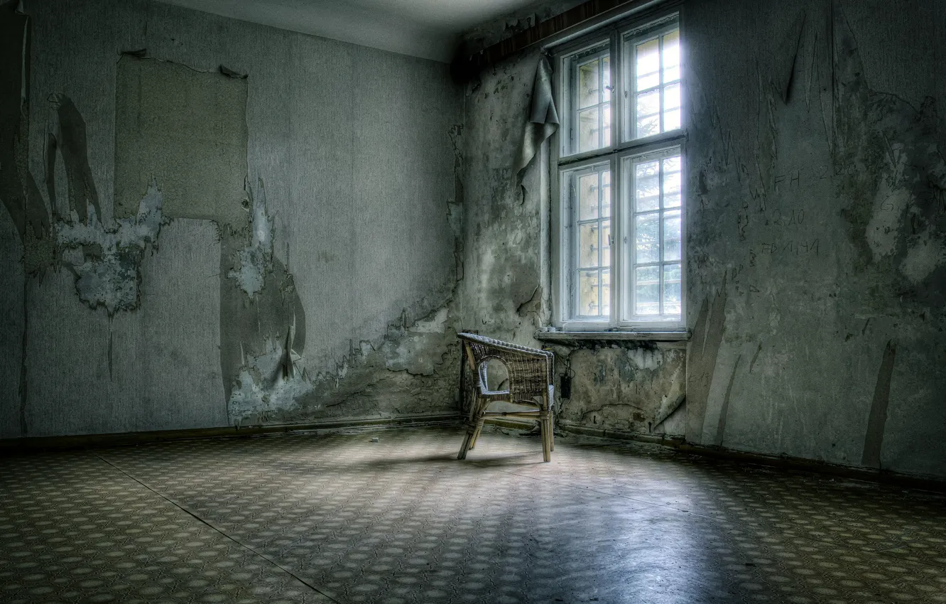 Photo wallpaper room, chair, window