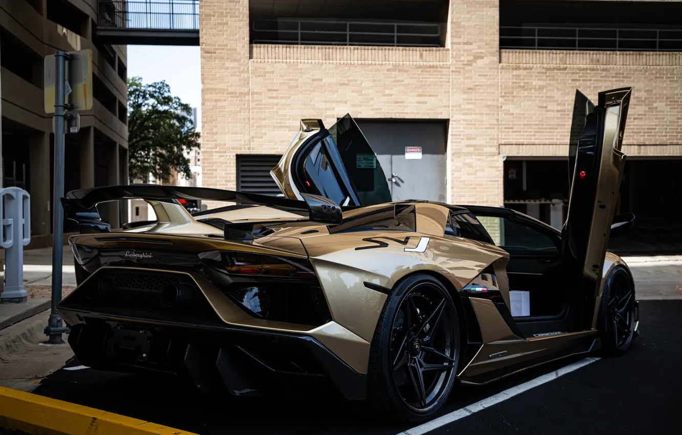 Photo wallpaper Lamborghini, sports car, Lamborghini Aventador SVJ Roadster