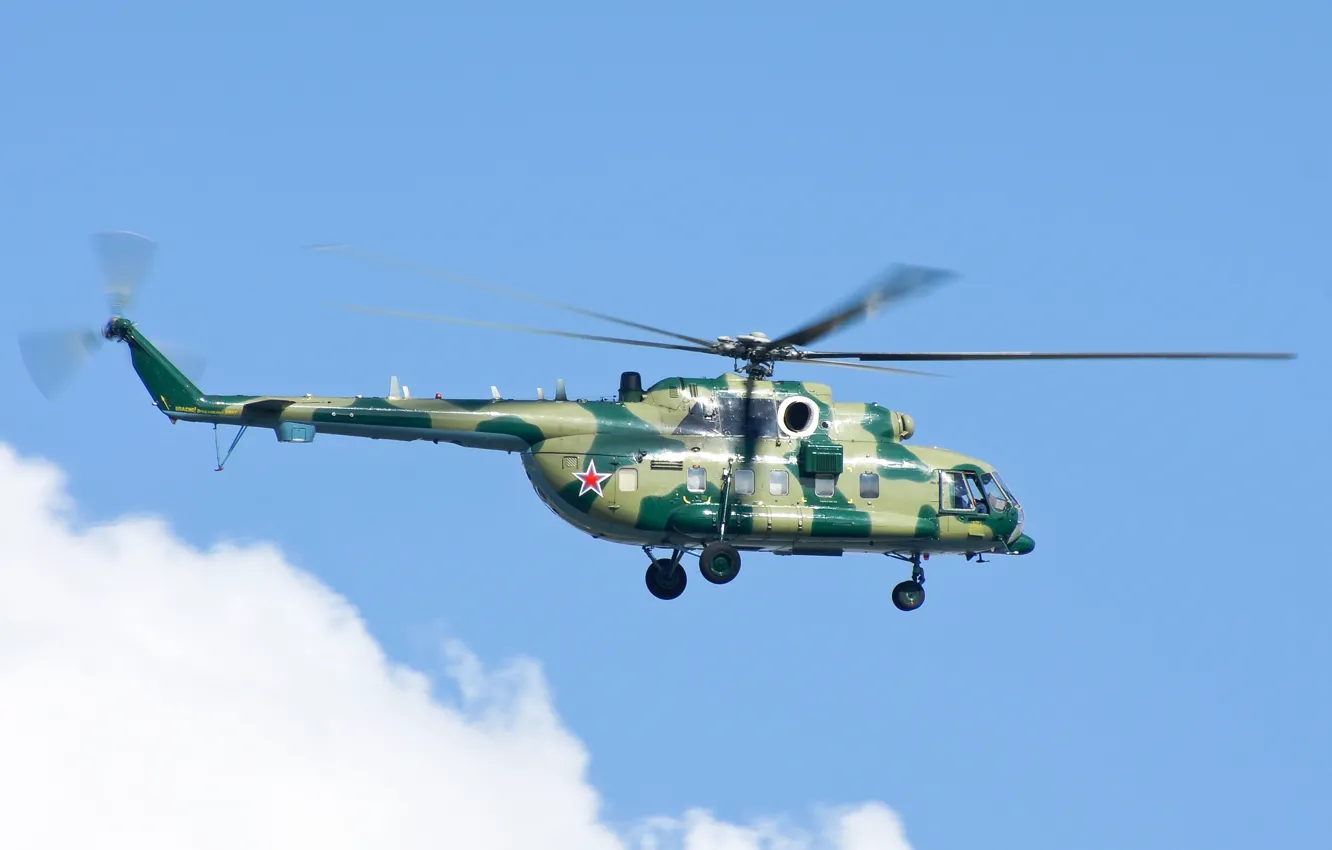 Photo wallpaper the sky, flight, helicopter, multipurpose, Mi-8/17