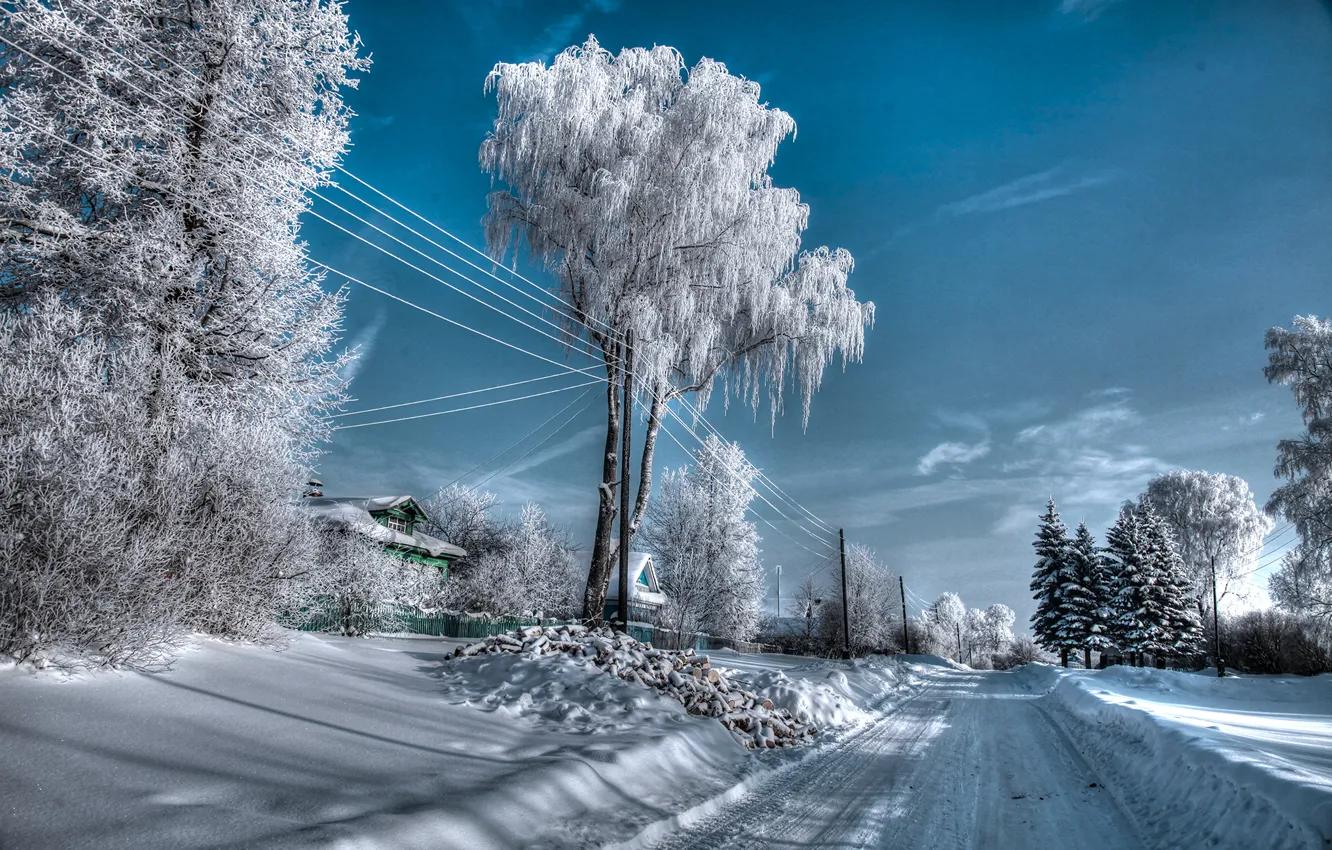 Photo wallpaper winter, landscape, Russia