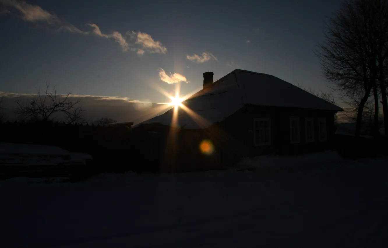 Photo wallpaper the sun, joy, landscape, nature, sunrise, mood, home, bright rays