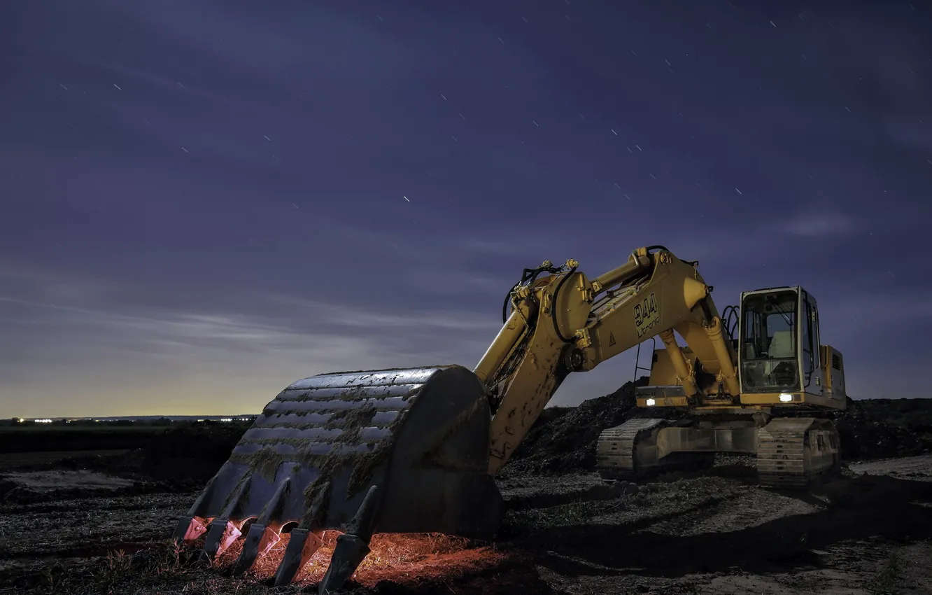 Photo wallpaper machine, background, excavator