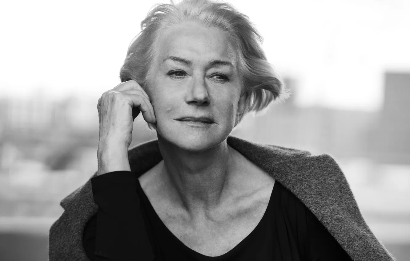 Photo wallpaper portrait, Black White, Peter Lindbergh, Helen Mirren
