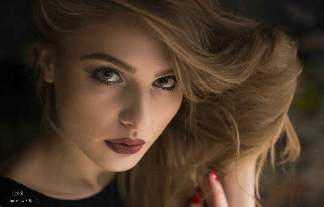 Photo wallpaper look, close-up, face, pose, model, hair, portrait, makeup