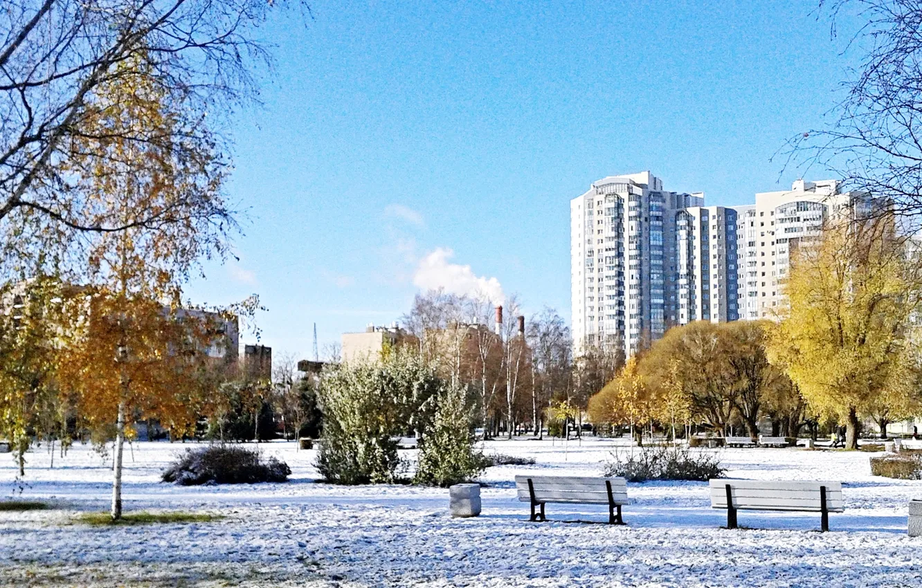 Photo wallpaper winter, landscape, the city, November 2024