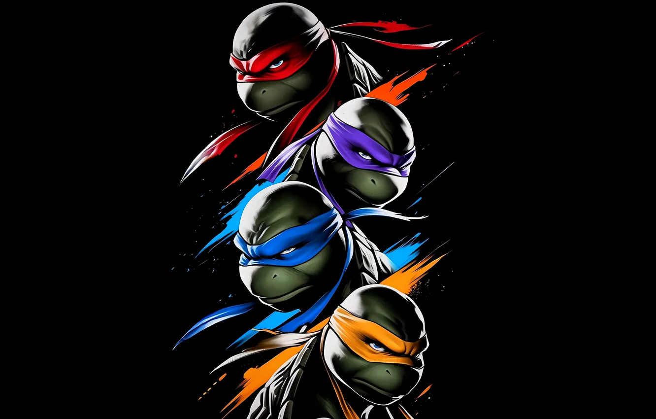 Photo wallpaper mask, hero, headband, ninja, Teenage mutant ninja turtles, Rafael, bug, turtles