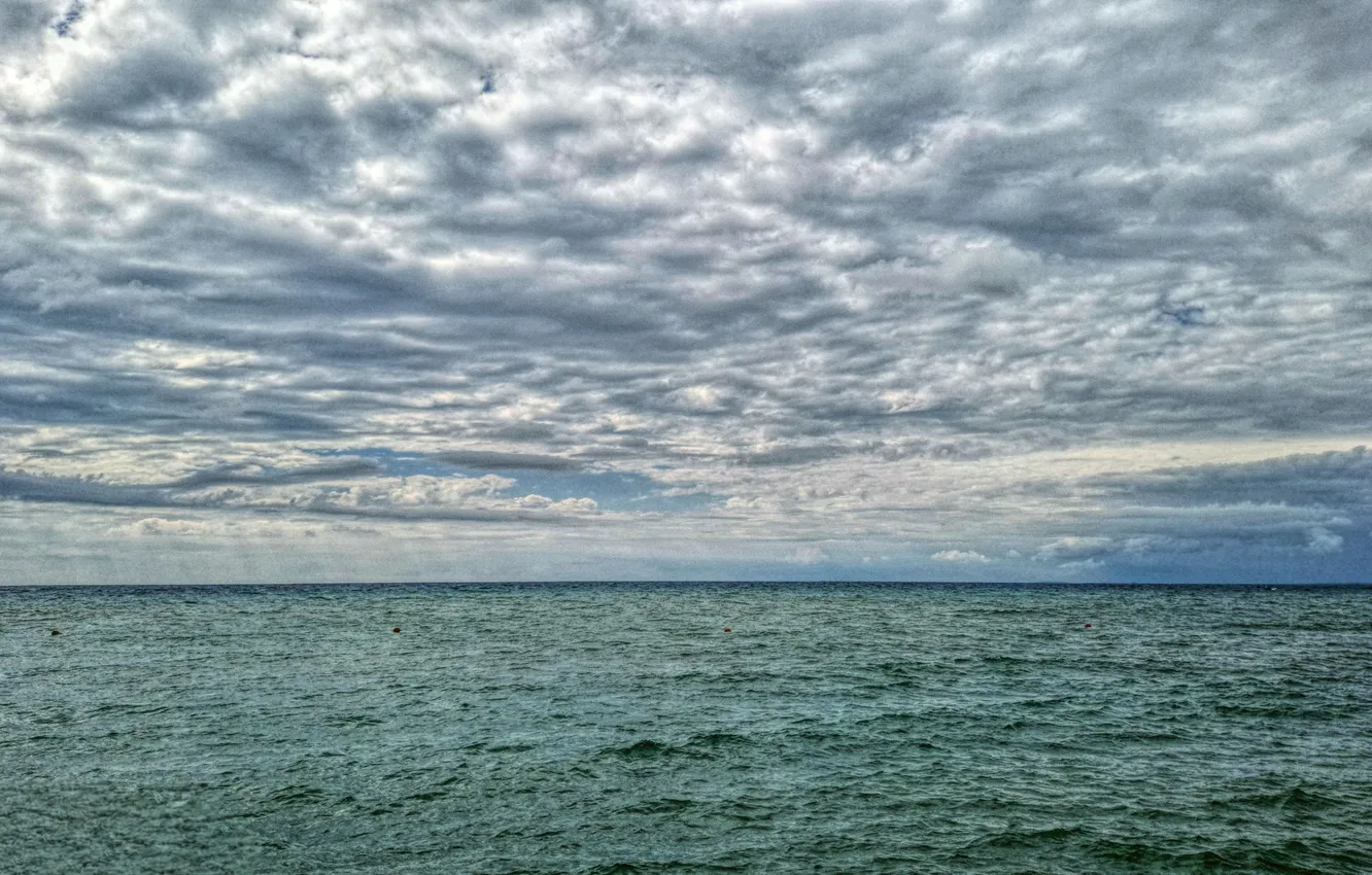 Photo wallpaper sea, clouds, rain, Anapa