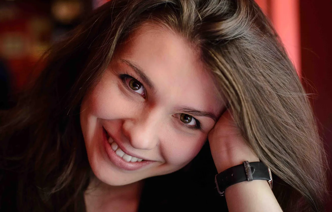 Photo wallpaper look, smile, portrait, lighting