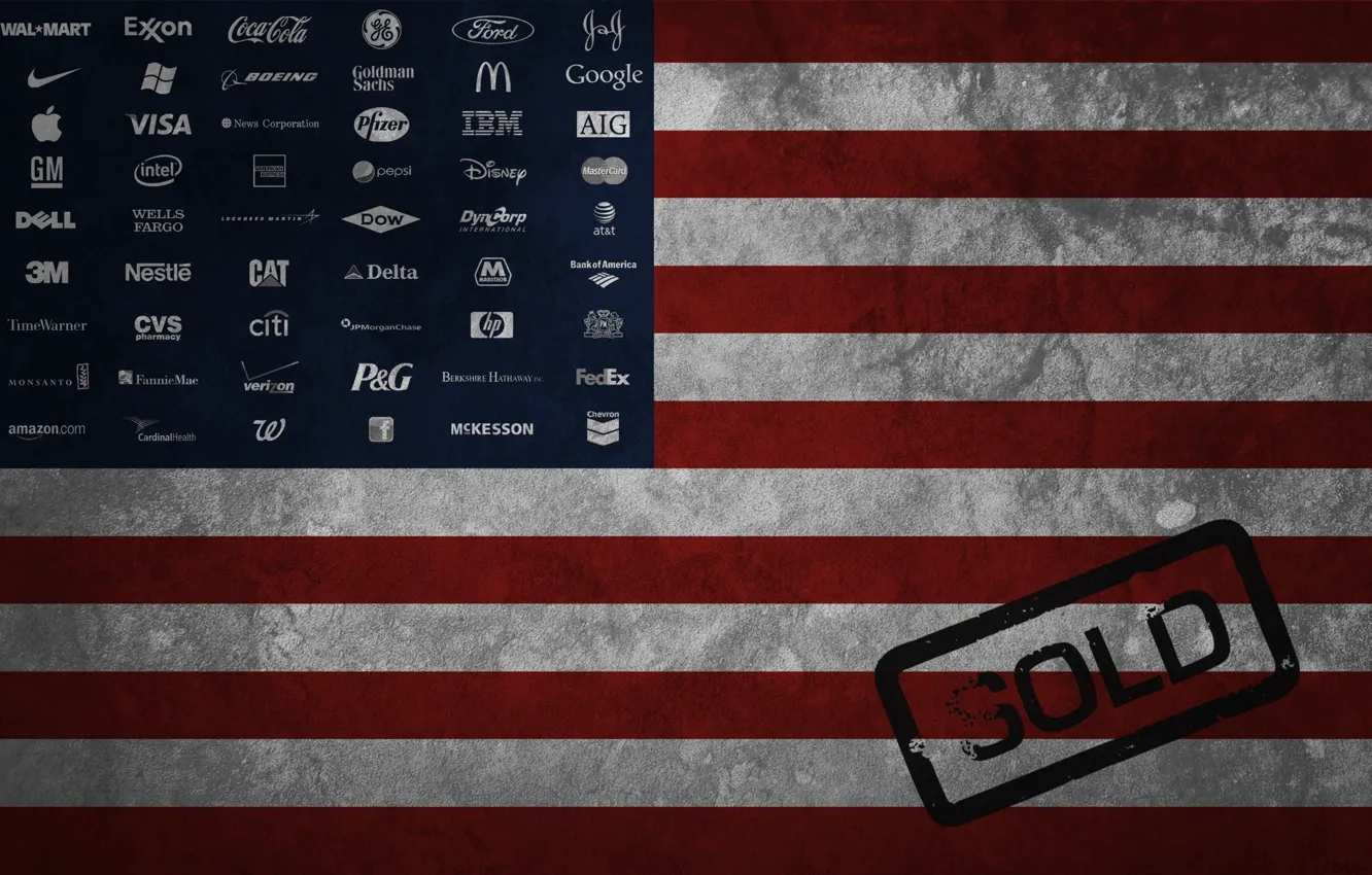 Photo wallpaper flag, America, logos, brands