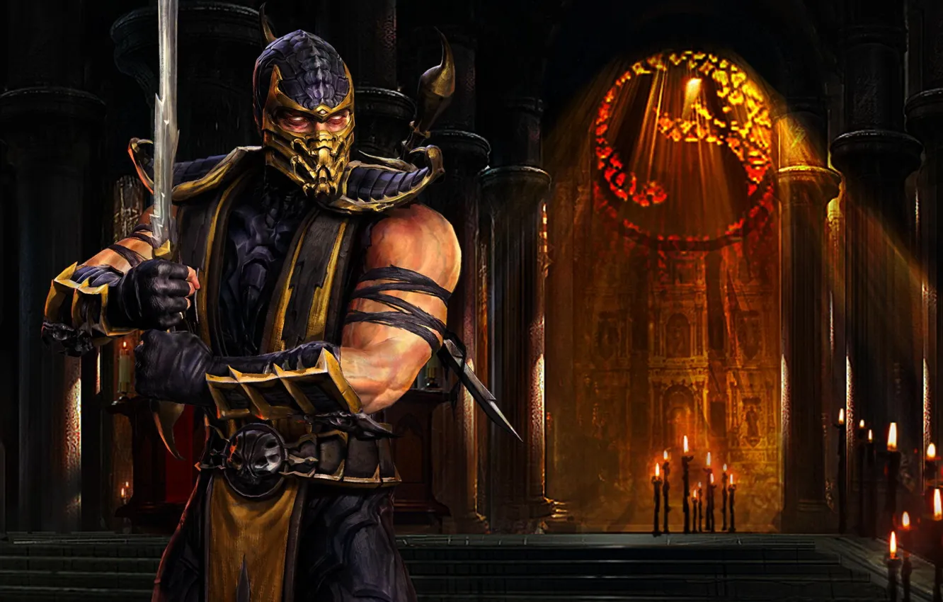Photo wallpaper Scorpio, ninja, Mortal Kombat