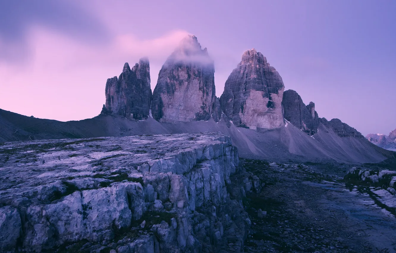 Photo wallpaper the sky, clouds, mountains, nature, rocks, Italy, Italy, The Dolomites