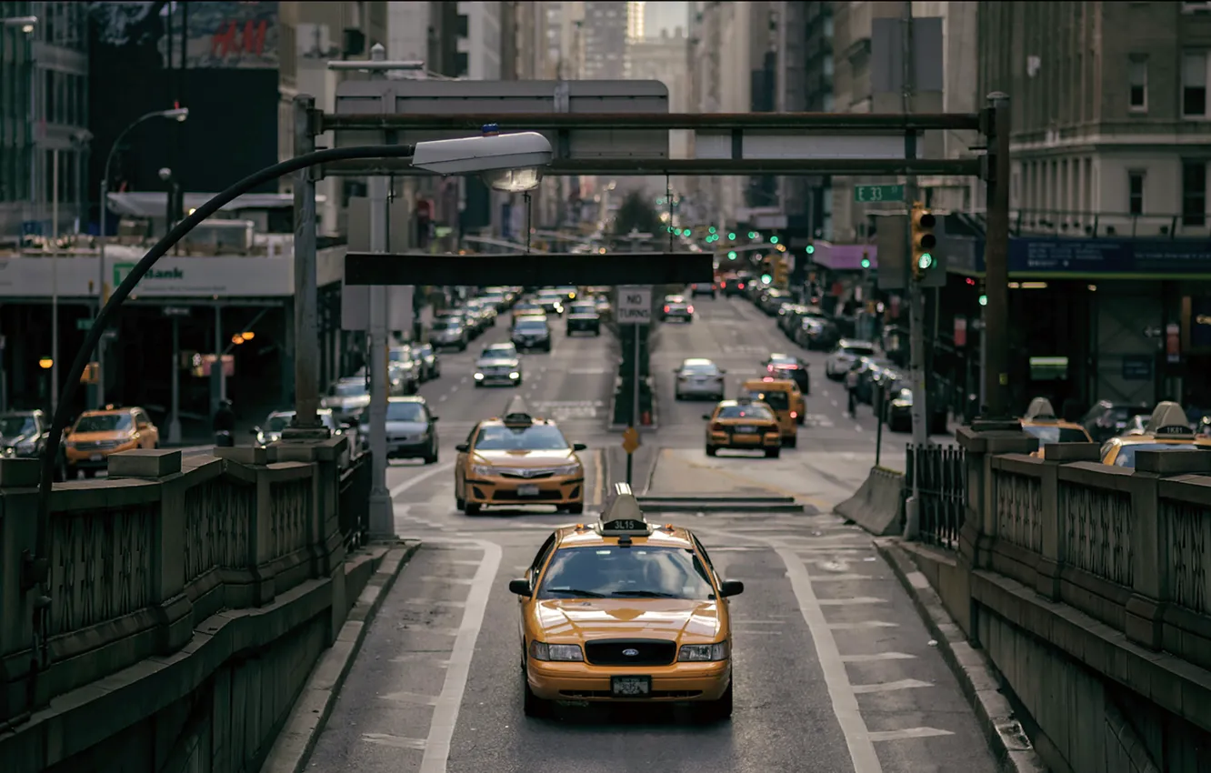 Photo wallpaper USA, New York, Taxi