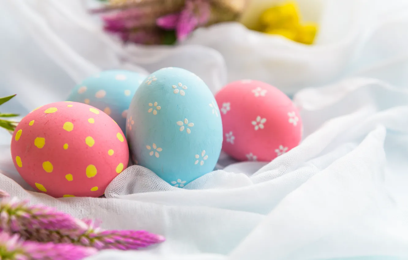 Photo wallpaper eggs, Easter, fabric, Holiday