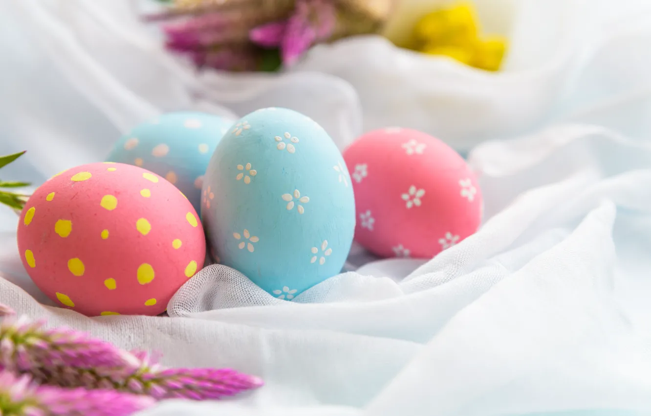 Photo wallpaper holiday, eggs, Easter, fabric