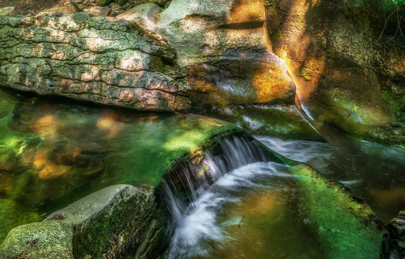 Photo wallpaper river, stream, rocks, England, Yorkshire