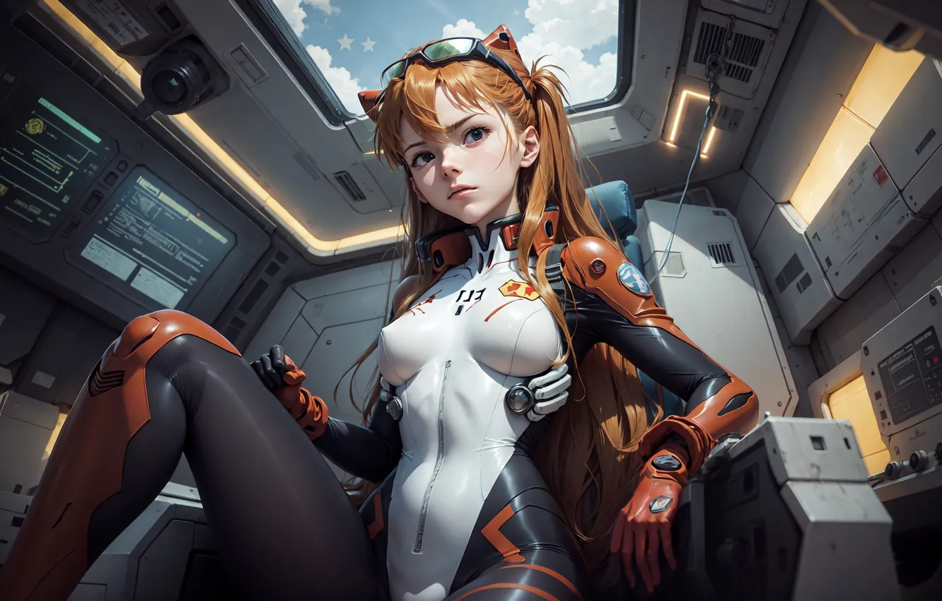 Photo wallpaper anime, manga, Neon Genesis Evangelion, Evangelion, Asuka Langley Soryu, Asuka Langley Soryu, digital art, digital …