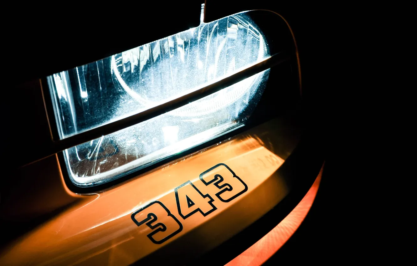 Photo wallpaper light, yellow, lights, Mustang, Ford, Mustang, Ford, bumper