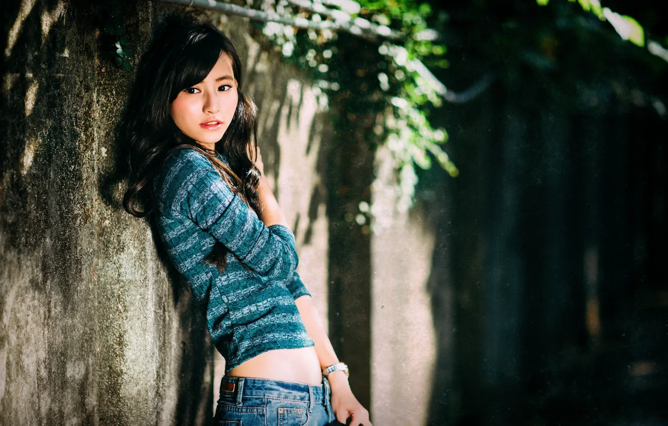 Photo wallpaper summer, look, girl, face, background, hair, Asian