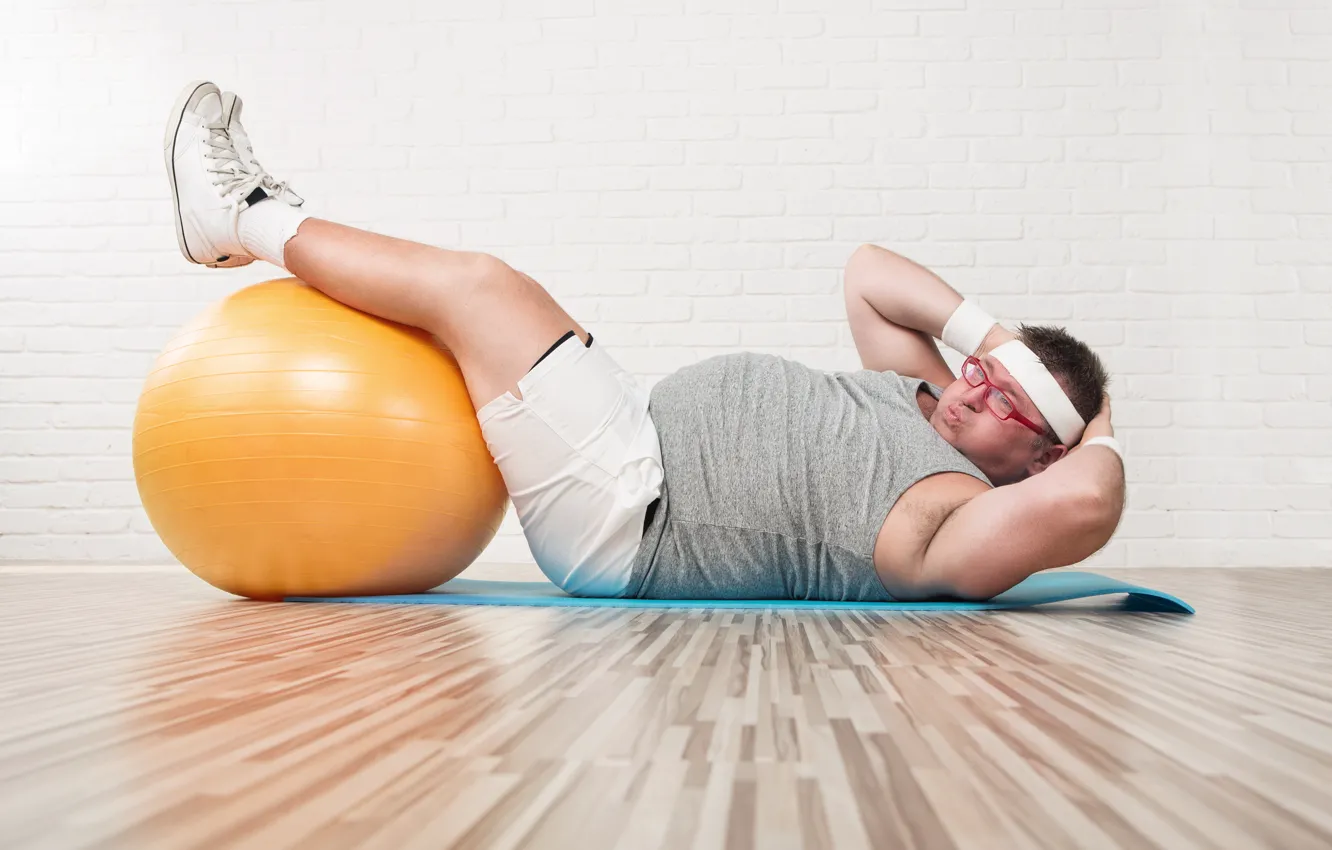 Photo wallpaper exercise, ball, fat