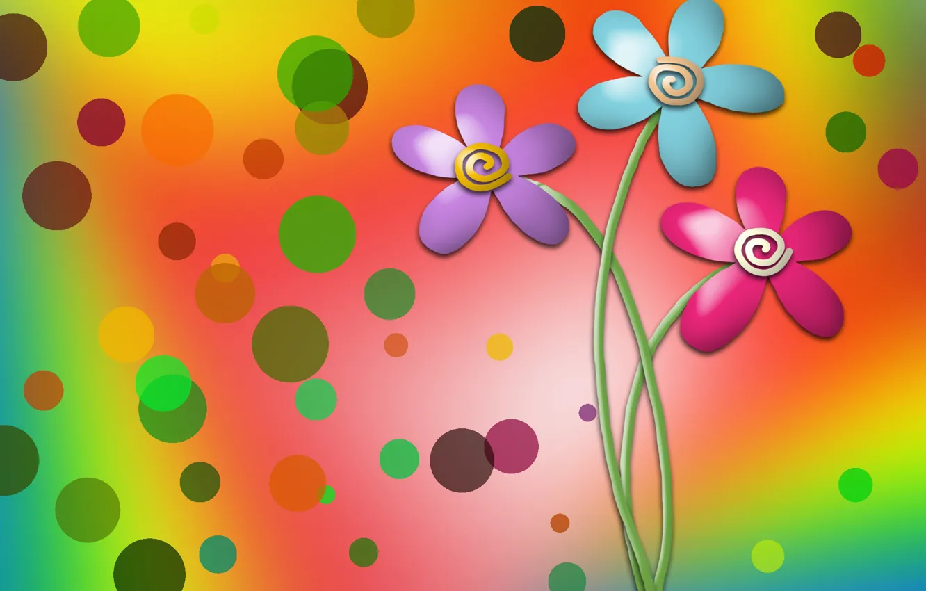 Photo wallpaper Graphics, Flowers, Kolory