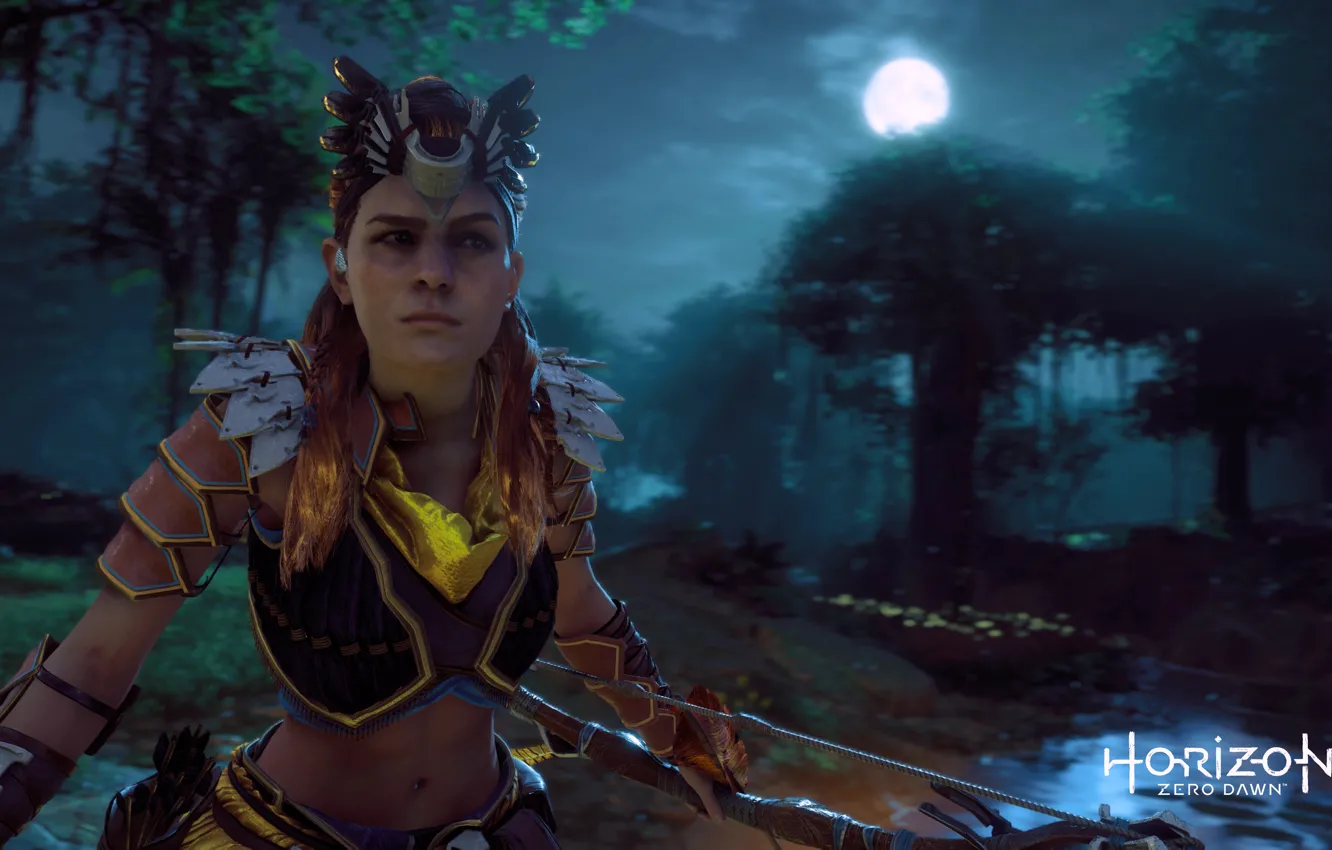 Photo wallpaper Playstation 4, Guerrilla Games, Aloy, Horizon Zero Dawn