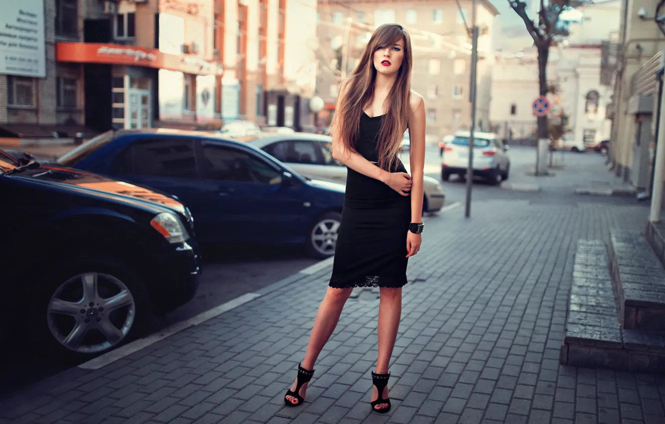 Photo wallpaper auto, the city, street, Veronica, street style, stylish girl