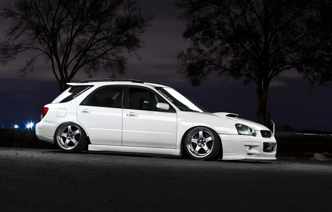 Photo wallpaper Subaru, Impreza, white, universal, low