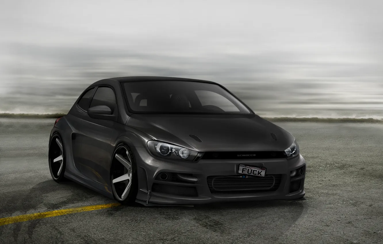 Photo wallpaper road, the sky, dal, room, Volkswagen, Scirocco