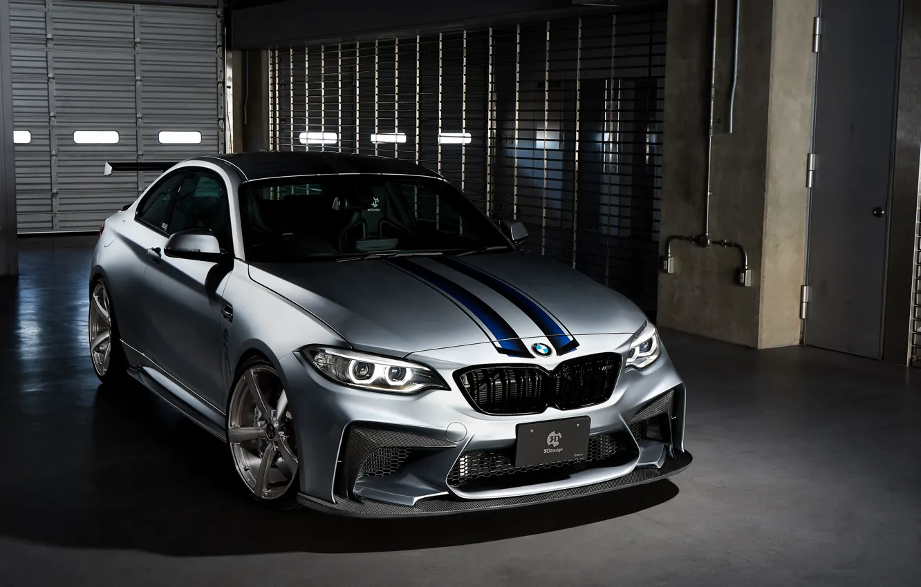 Photo wallpaper BMW, Front, White, Side, 3D Design, BMW M2, M2 Competition