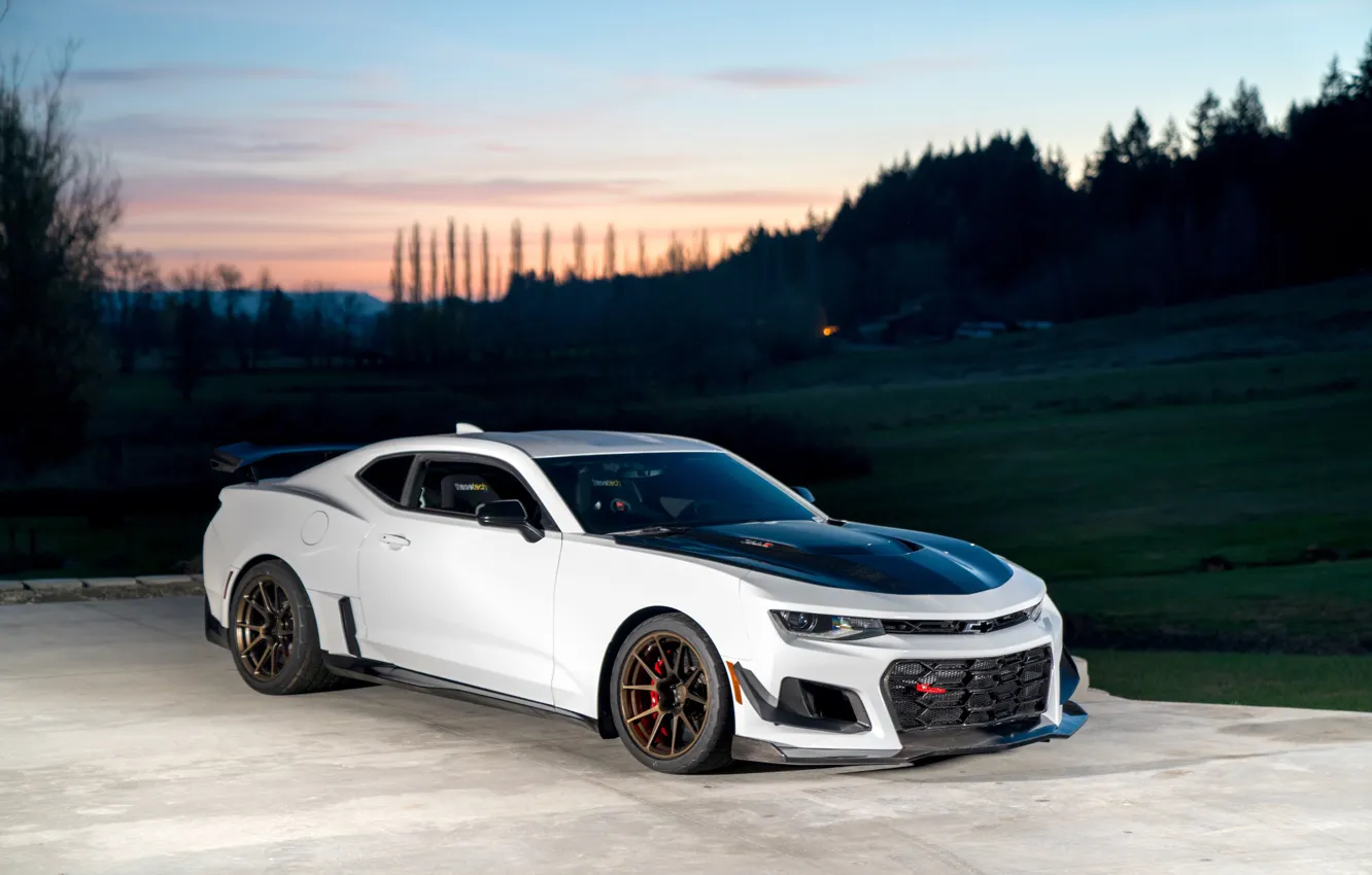 Photo wallpaper Chevrolet, Camaro, Night, ZL1, Forgeline