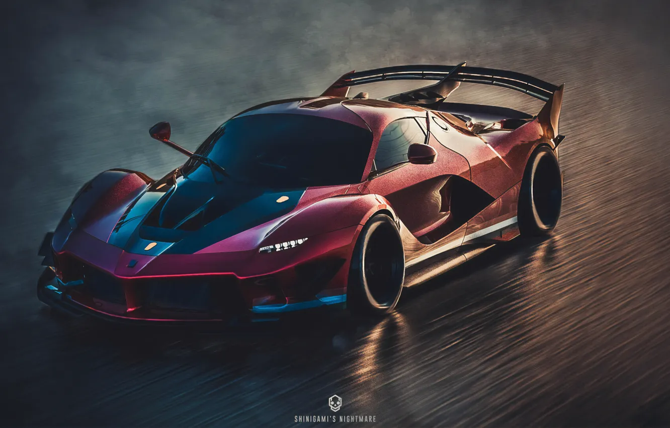Photo wallpaper rendering, Ferrari, art, FXXK, 2019, by Shinigami's Nightmare