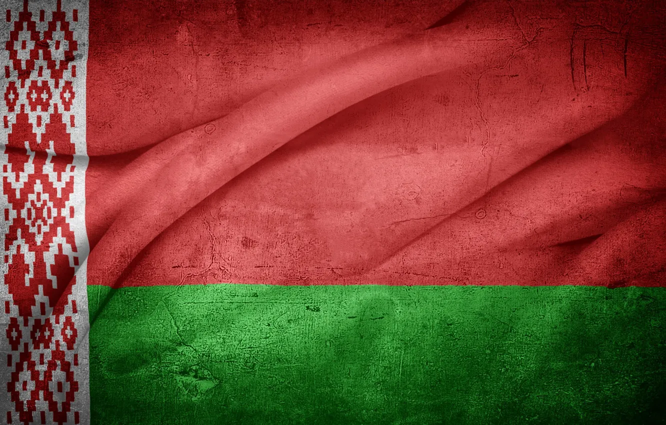 Photo wallpaper pattern, wave, flag, bending, symbol, ornament, Belarus