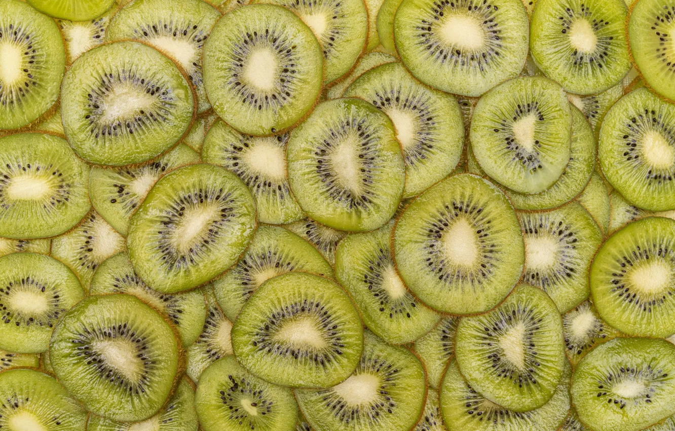 Photo wallpaper texture, seeds, kiwi, fruit, circles, a lot, slices, cutting