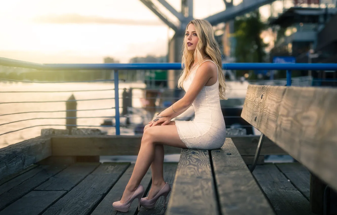 Photo wallpaper girl, dress, legs, model, heels