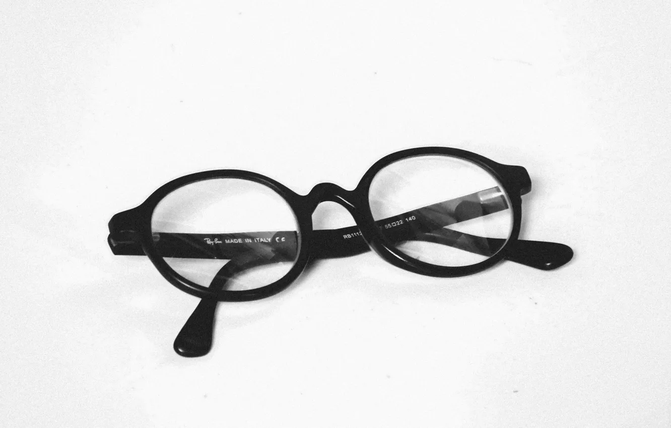 Photo wallpaper white, black, glasses