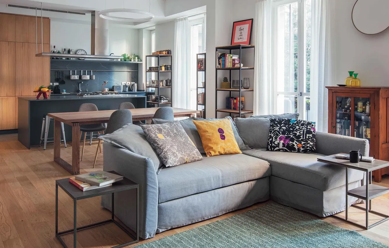 Photo wallpaper design, style, interior, kitchen, living room, dining room