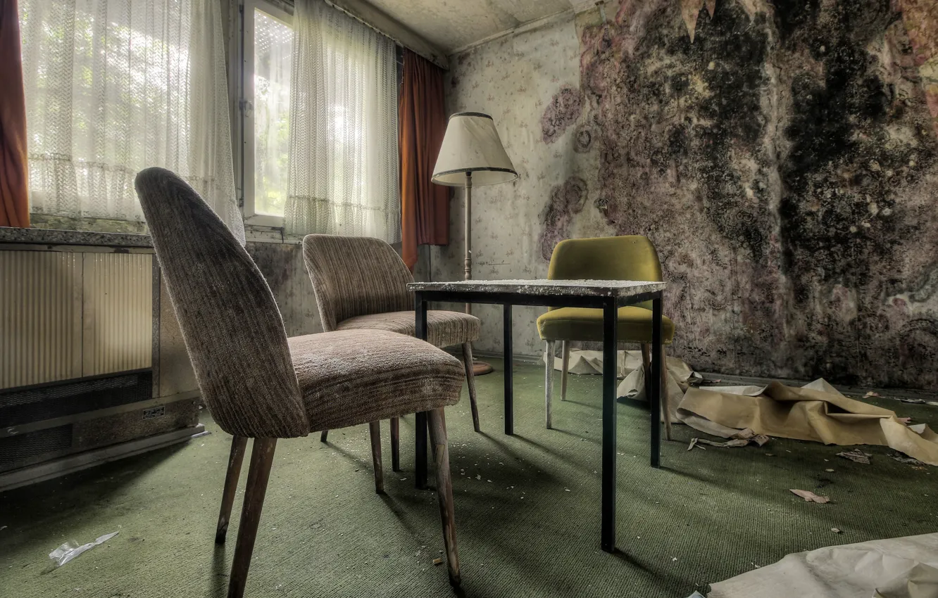 Photo wallpaper table, room, chair