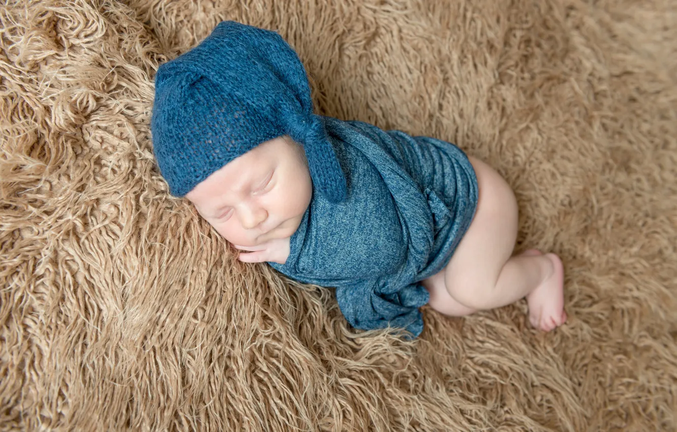 Photo wallpaper sleep, baby, cap, newborn, baby