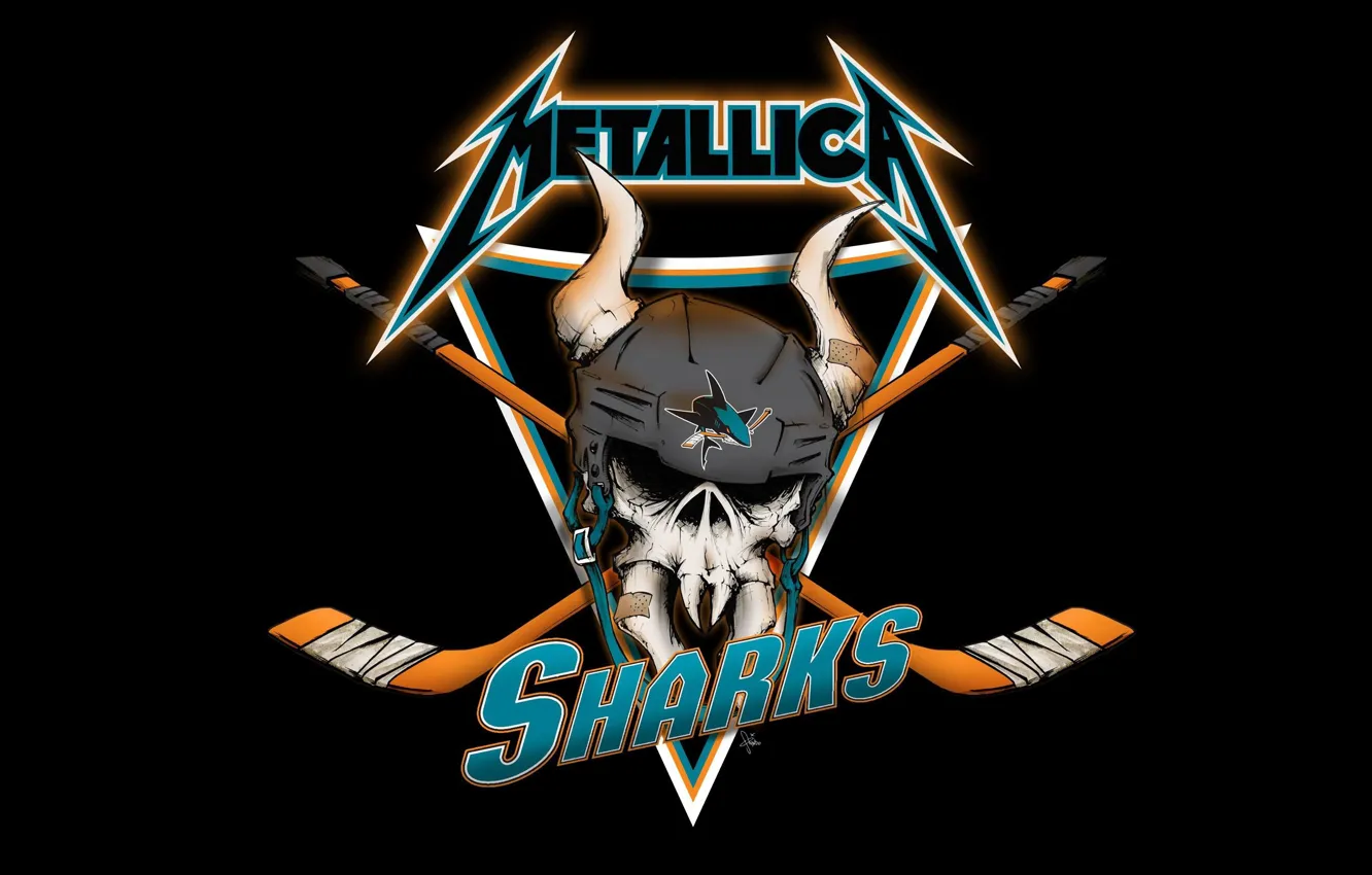 Photo wallpaper Metallica, James Hetfield, Robert Trujillo, James Hetfield, Sharks, San Jose, Kirk Hammett, Robert Trujillo