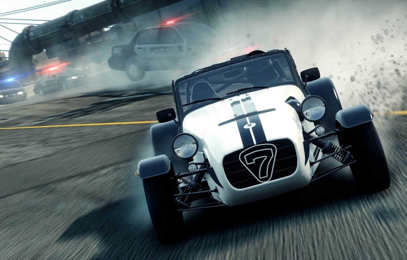 Photo wallpaper the city, race, chase, need for speed most wanted 2, Lotus caterham seven superlight r500
