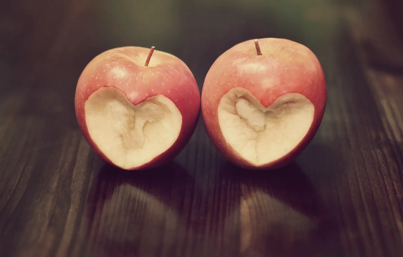 Photo wallpaper background, situation, red, Wallpaper, mood, heart, Apple, love