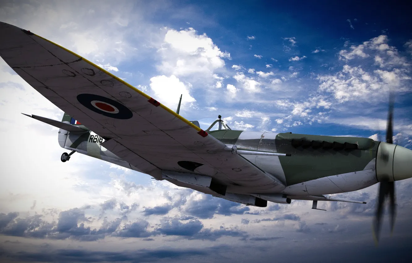 Photo wallpaper flight, the plane, supermarine spitfire
