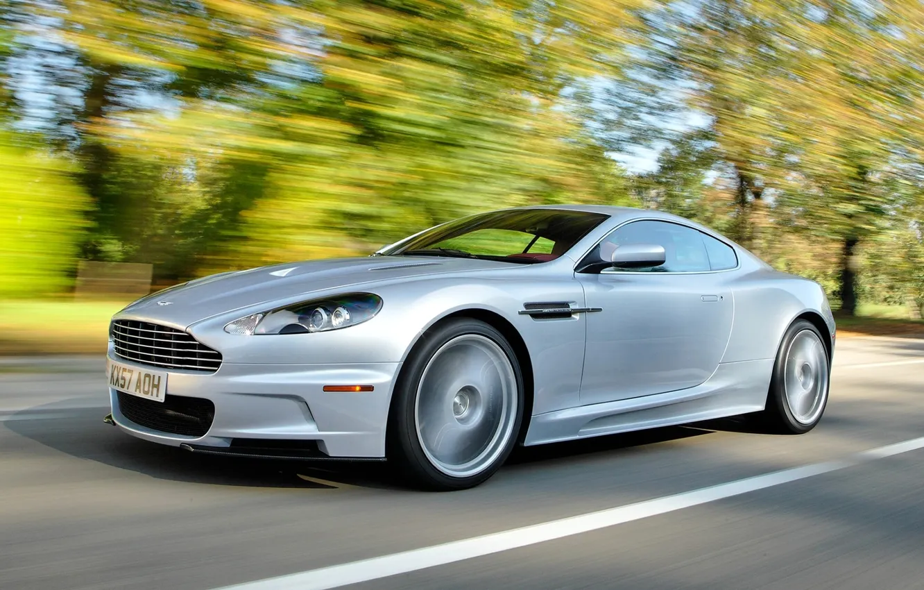 Photo wallpaper road, Aston Martin, speed, DBS, Aston Martin, supercar, the front, DBS