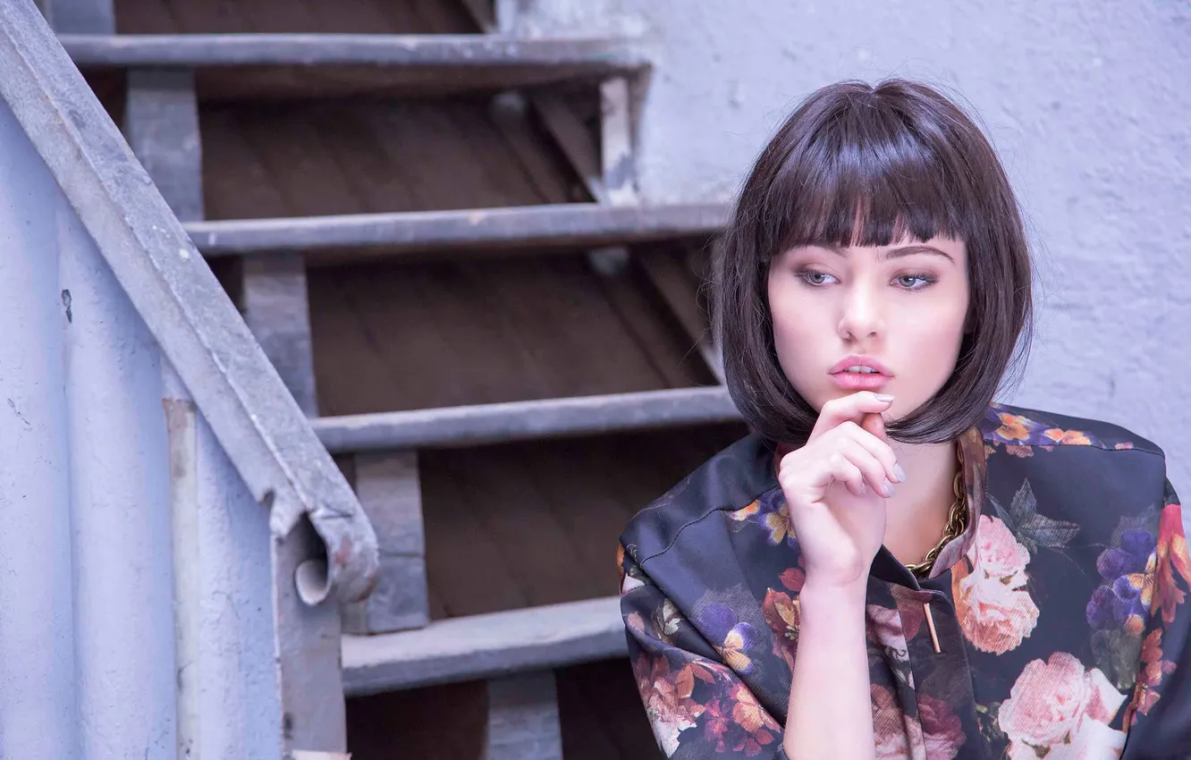 Photo wallpaper style, model, portrait, hairstyle, brand, ALBA CONDE